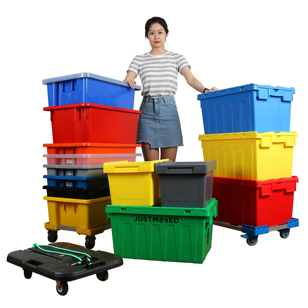 Factory Directly Sale Industrial Logistic Warehouse Plastic Tote Container with Hinged Lid