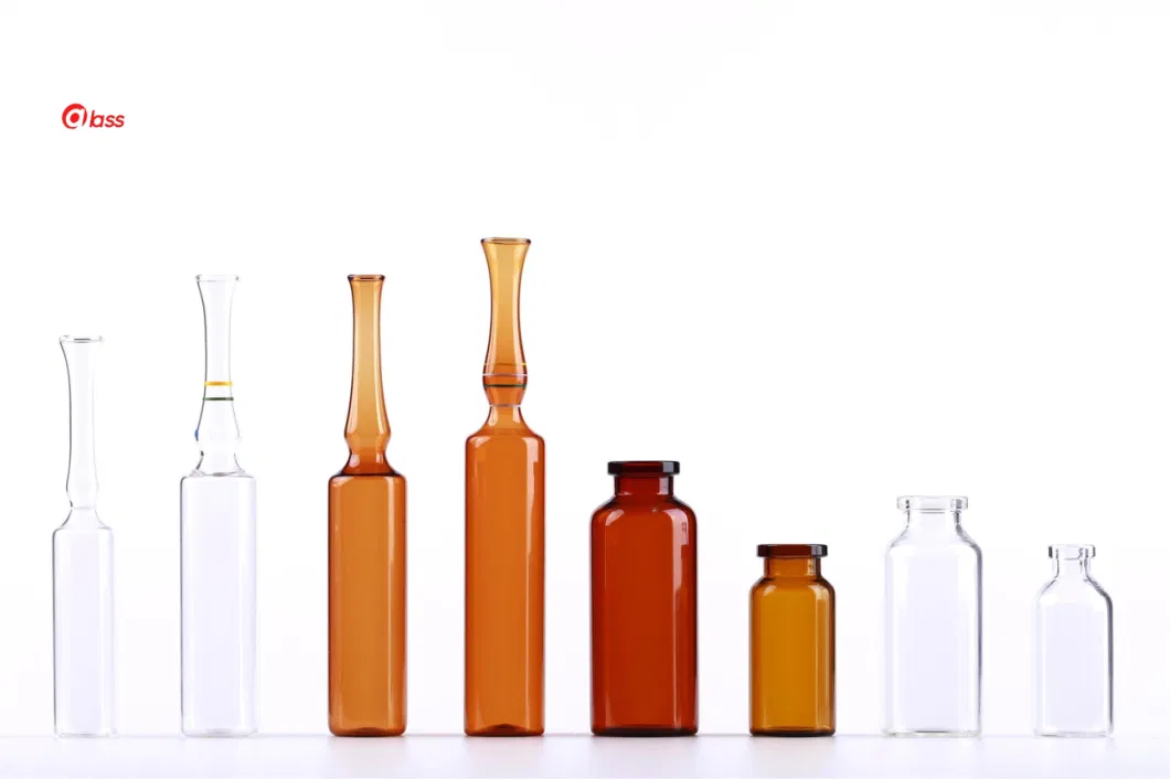 ISO Standard Size 2ml Glass Medical Amber Bottles Ampoule Vials Tubular