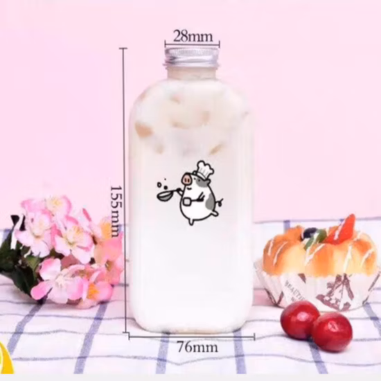 350ml 500ml Milk Tea Plastic Bottles for Juice Boba