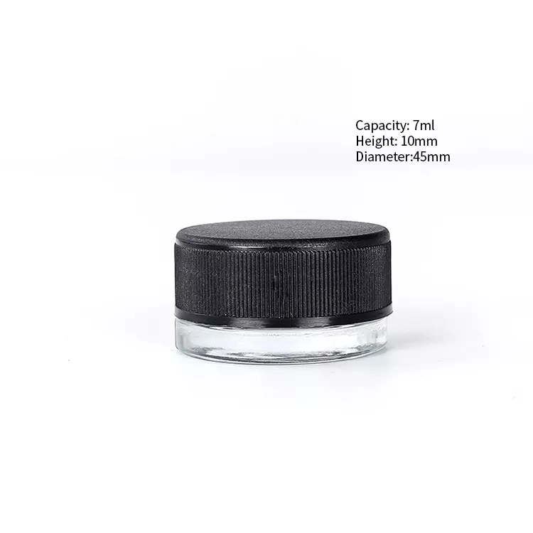 Hot Sale 5ml 7ml 9ml Glass Concentrate Storage Jar with Child Proof Cap for Eye Cream Wax Oil