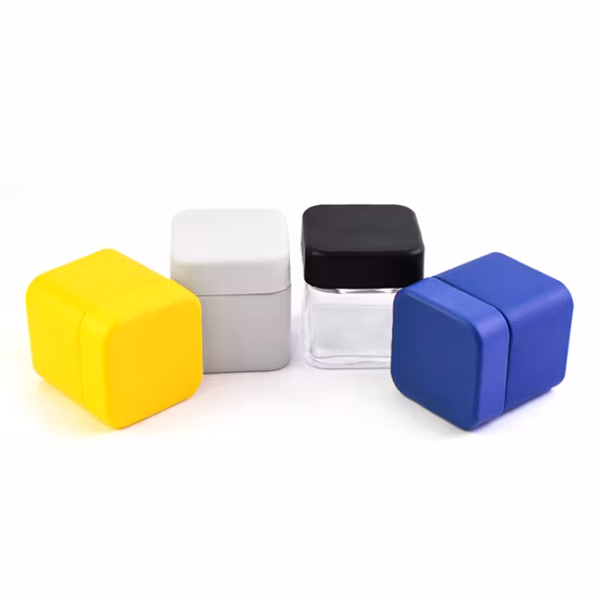 Cr ISO Giant Factory Direct 2oz 3oz 4oz Child Proof Square Cube Type 3.5g Flowers and Edibles Herb Bud Packaging Containers Glass Flower Packaging Jars
