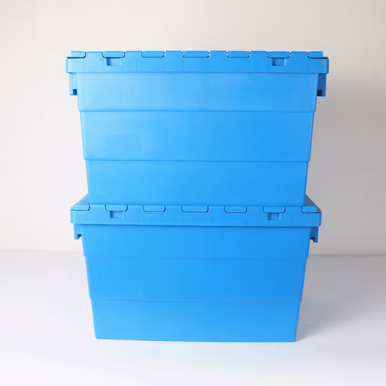 Factory Directly Sale Industrial Logistic Warehouse Plastic Tote Container with Hinged Lid
