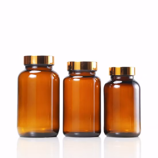 100cc Clear Amber Tablet Pharmaceutical Glass Capsule Bottle for Pill