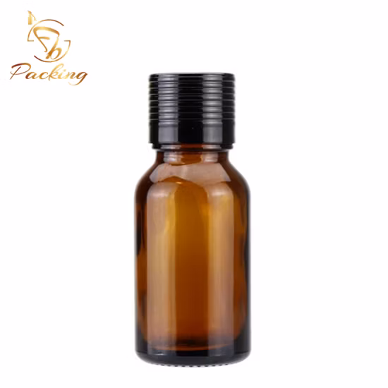 High Gloss Amber Cosmetic 15ml Glass Bottle with Dropper